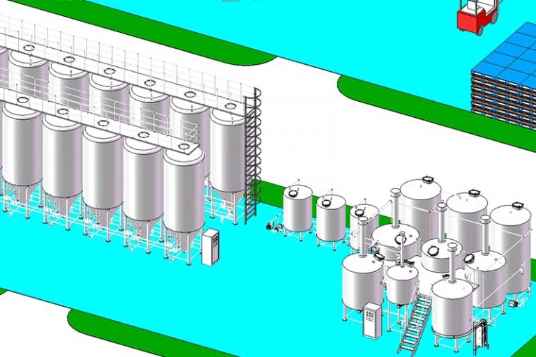 conception d'équipement de brasserie 3D